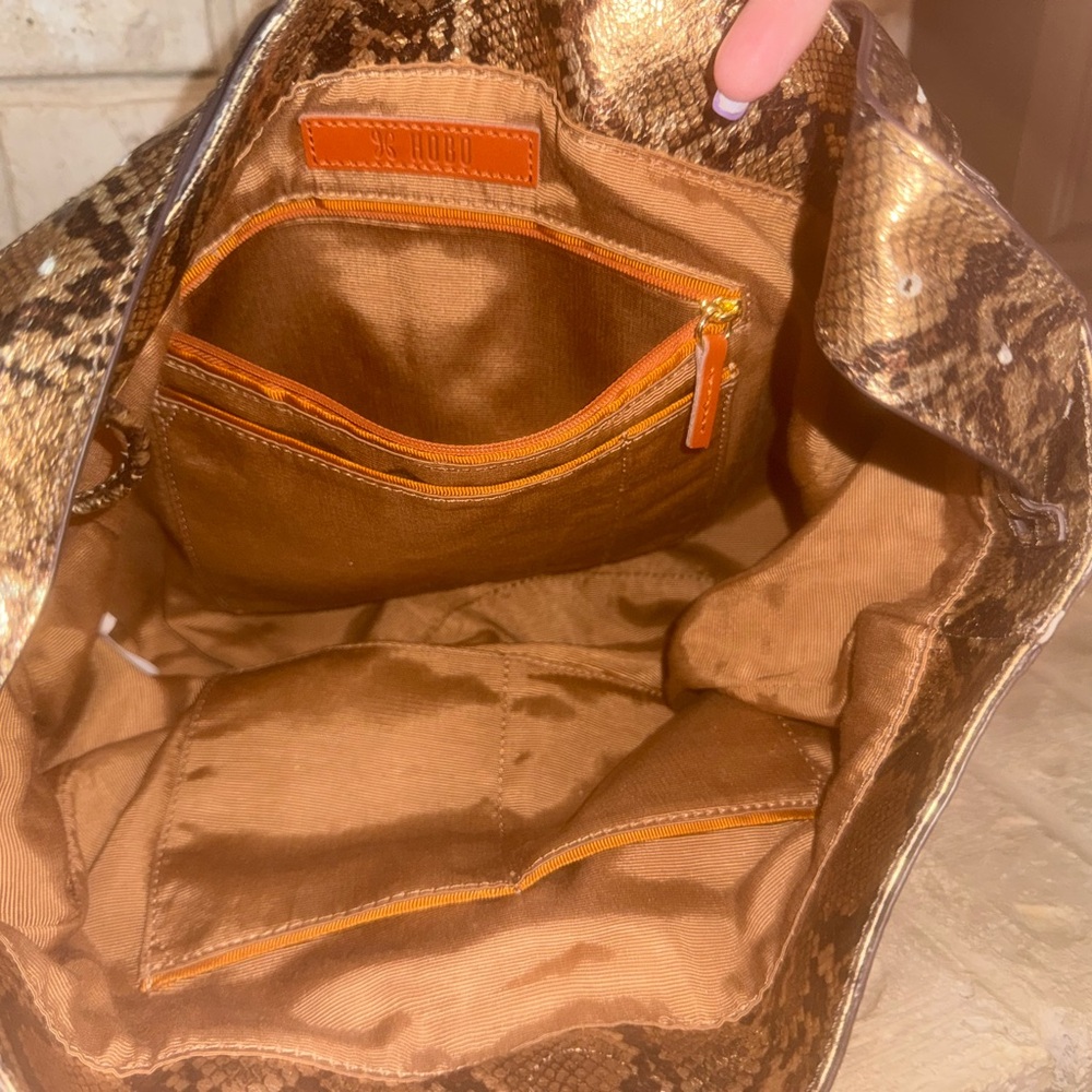 HOBO Render - Gold and Brown Snakeskin Hobo Bag - Picture 12 of 16